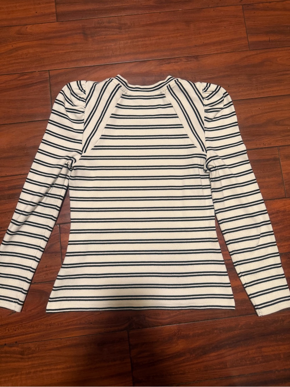 Veronica Beard Striped Puff-Sleeve Crewneck - Picture 4 of 6